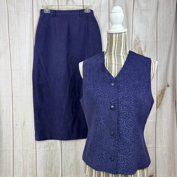 Petite Sophisticate Dresses & Skirts - Vintage Petite Sophisticate 90's Classic 2Pc Set V-Neck Vest Pencil Skirt Size 8